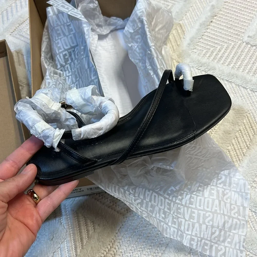 STEVE MADDEN - ODYSSEY BLACK LEATHER